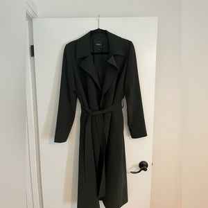 Forest Green Theory Trench-Style Coat